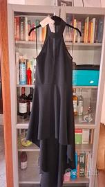 abito vestito nero rinascimento donna L nuovo