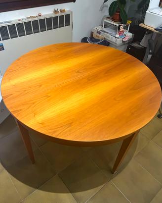 Tavolo rotondo a mezza luna in legno (140 cm)