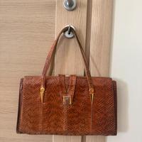 Borsa a mano pelle di coccodrillo anni 80