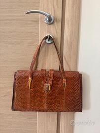 Borsa a mano pelle di coccodrillo anni 80