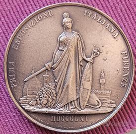 MEDAGLIA PRIMA ESPOSIZIONE ITALIANA FIRENZE 1861