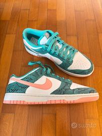 Nike Dunk Low Snakeskin Washed Teal Bleached Coral