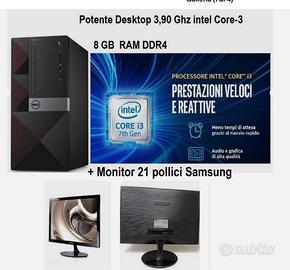 DELL core i3-7100 3.9 GHZ  8GB RAM+Monitor desktop