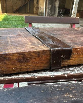 Tagliere Rustico Legno Antico 800 Ferro Battuto