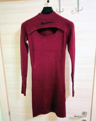 Karl Lagerfeld Abito Maglia Bordeaux – Donna Tg S