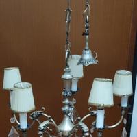 Lampadario a candelabro con 2 abatjour coordinate