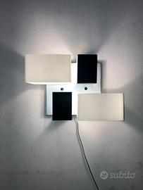 Lampada soffitto vetri cubo bianco/nero
