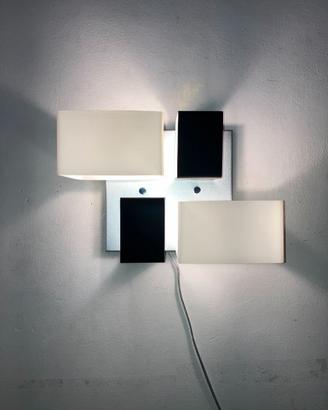 Lampada soffitto vetri cubo bianco/nero