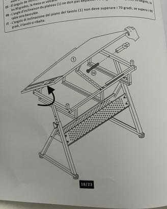Tavolo da disegno inclinabile