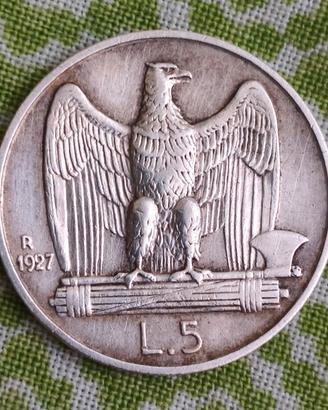 moneta 5 Lire 1927 Vittorio Emanuele III – Argento