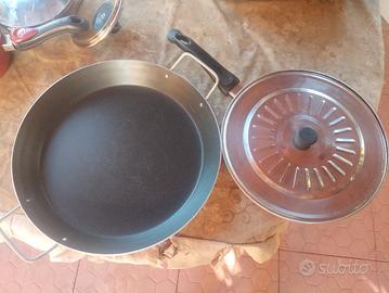 1 padella+ 1 padella con coperchio in metallo 
