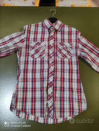 Camicia taglia S a quadretti bianca-rossa