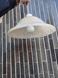 Lampadario in vetro opalino alabastro