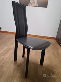 Sedie pelle marrone