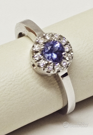 Anello Tanzanite oro bianco e Diamanti
