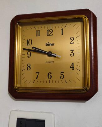 Orologio da Parete Bino Quartz Vintage Legno Oro F