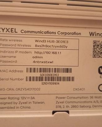 Modem Wind3 HUB - Zyxel DX5401 - Wi-Fi 6 (Pari al 