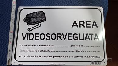 Cartelli Area Videosorvegliata