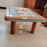 Tavolo basso  con maioliche di Albisola 