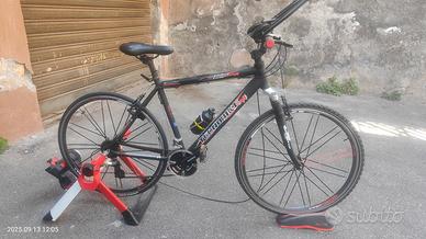 bicicletta tecnobike più rullo più poggia ruota.