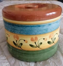 Biscottiera ceramica dipinta a mano