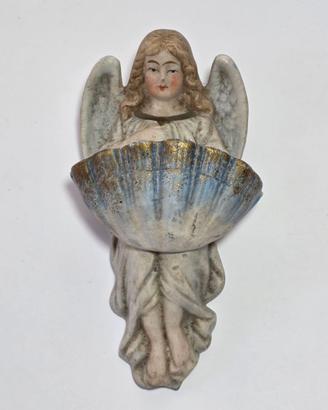 Vecchia Acquasantiera in Bisquit Angelo Metà 900