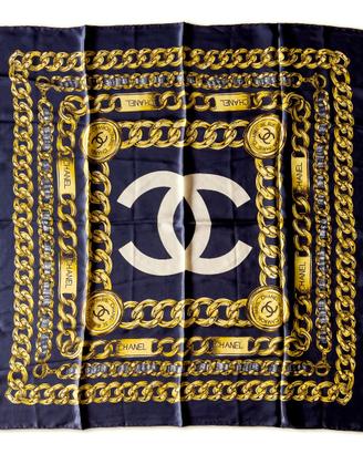 Foulard vintage in seta marchio CHANEL