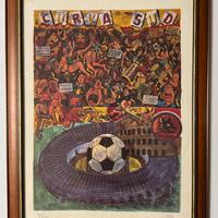Quadro Serigrafia M. Orsi, curva sud, Roma,Totti