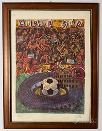Quadro Serigrafia M. Orsi, curva sud, Roma,Totti