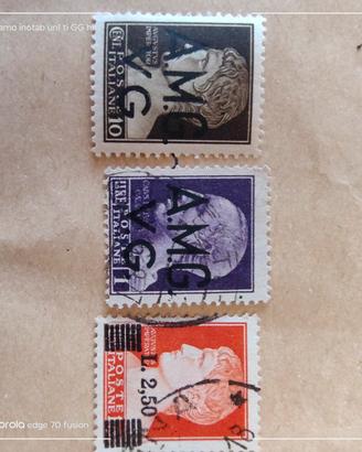 3 francobolli 1946/48 usati