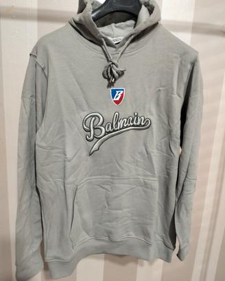 Felpa Balmain grigia con logo taglia M.