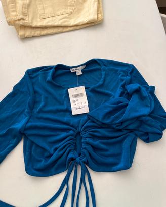 Top maniche lunghe blu Subdued