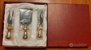 Set 3 accessori da formaggio in argento