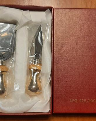 Set 3 accessori da formaggio in argento
