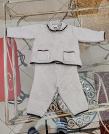 Completo beige in puro cashmere in taglia 1 mese, 