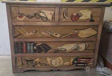 Cassettiera Trompe d'oeil