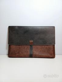 Custodia per laptop in vera pelle