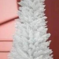 Albero di Natale slim totalmente bianco 