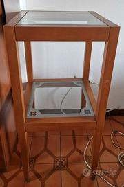 Tavolino 2 ripiani vetro