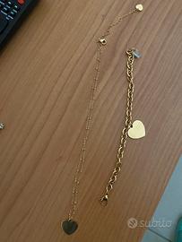 Bracciale e collana cuore