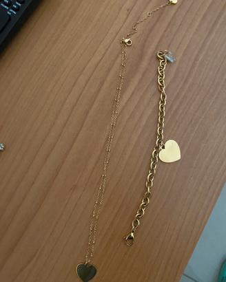 Bracciale e collana cuore