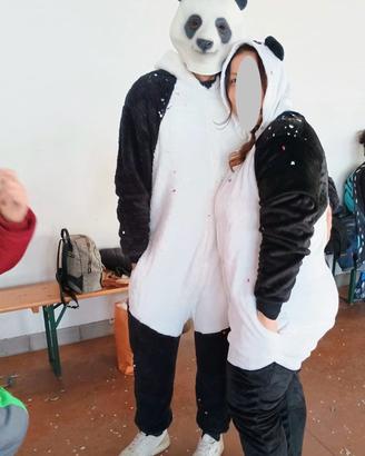 vestiti di carnevale - coppia panda adulti