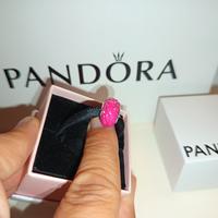 CHARM COMPATIBILE FUCSIA PERLATO CON DECORO TRECCE