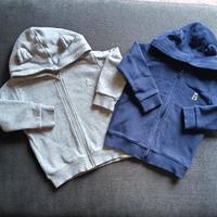2 felpe Benetton 12/18 mesi 82 cm bambino cotone