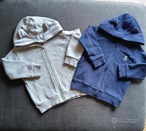 2 felpe Benetton 12/18 mesi 82 cm bambino cotone