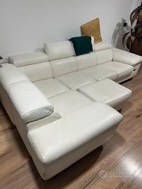 Divano angolare in vera pelle