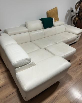Divano angolare in vera pelle