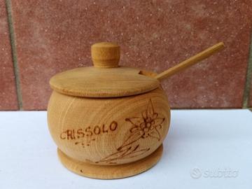 Zuccheriera o formaggiera piccola in legno