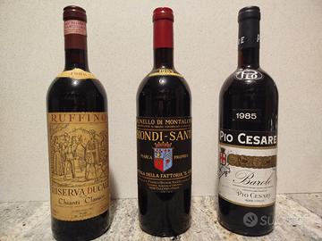 Raro trittico vini 1985
