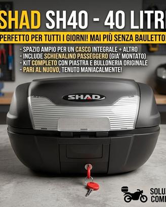 🏍️  SHAD SH40 (40L) + Schienalino + Piastra